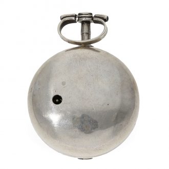 Swiss Dutch repoussé verge watch with date and chatelaine Circa 1769