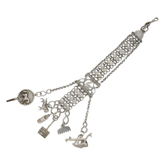Swiss Dutch repoussé verge watch with date and chatelaine Circa 1769 Swiss Dutch repoussé verge watch with date and chatelaine Circa 1769