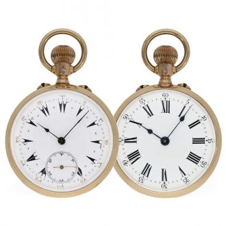 Swiss 14 Carat double sided gold watch for Ottoman market Circa 1870