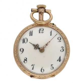 Swiss 18 carat gold beautiful miniature cylinder watch Circa 1890