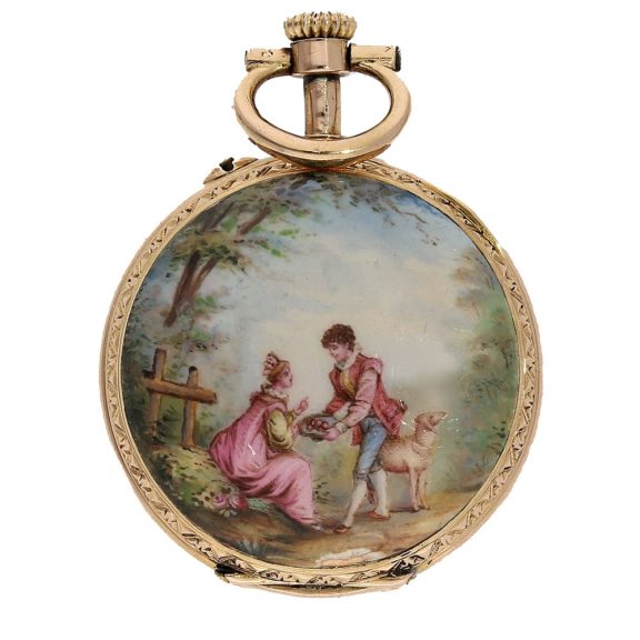 Swiss 18 carat gold beautiful miniature cylinder watch Circa 1890
