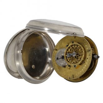 German exceptionally large silver verge watch Circa 1790