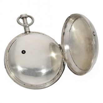German exceptionally large silver verge watch Circa 1790