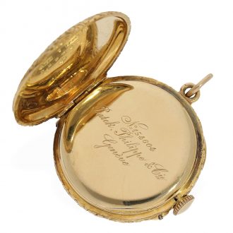 Swiss 18K gold miniature keyless lever pendant watch Circa 1900