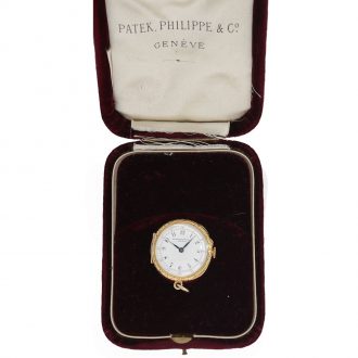 Swiss 18K gold miniature keyless lever pendant watch Circa 1900