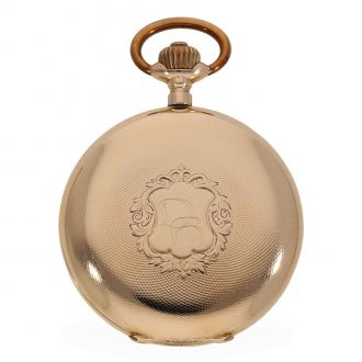 German 14K gold hunting cased precision watch Circa 1910