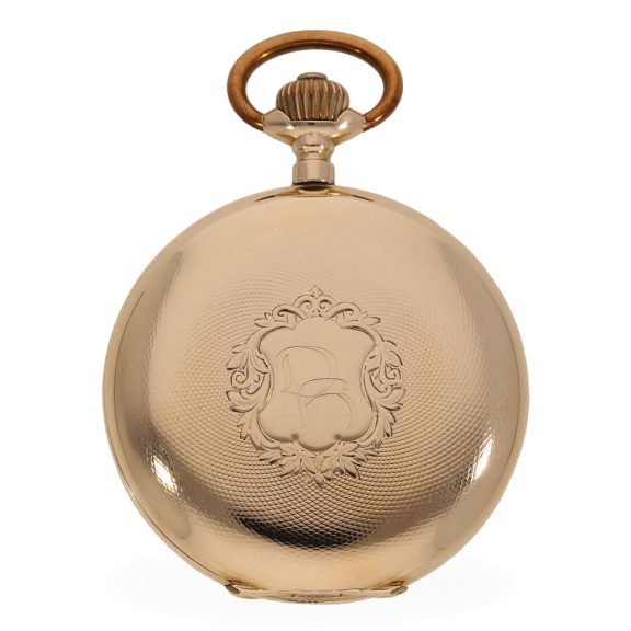 German 14K gold hunting cased precision watch Circa 1910 German 14K gold hunting cased precision watch Circa 1910