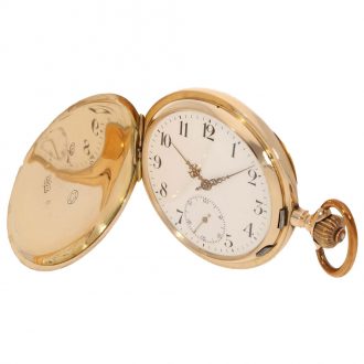 German 14K gold hunting cased precision watch Circa 1910