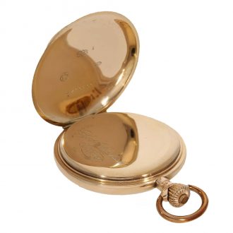 German 14K gold hunting cased precision watch Circa 1910
