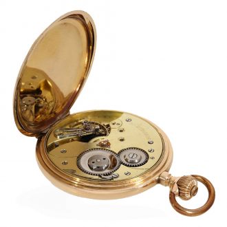 German 14K gold hunting cased precision watch Circa 1910