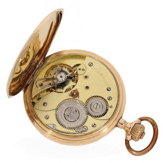 German 14K gold hunting cased precision watch Circa 1910