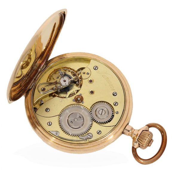 German 14K gold hunting cased precision watch Circa 1910 German 14K gold hunting cased precision watch Circa 1910