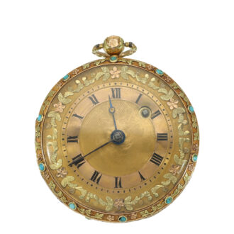 English 18 carat multi coloured gold verge watch Circa 1786