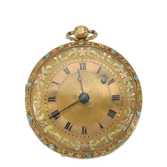 English 18 carat multi coloured gold verge watch Circa 1786