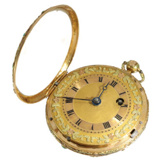 English 18 carat multi coloured gold verge watch Circa 1786