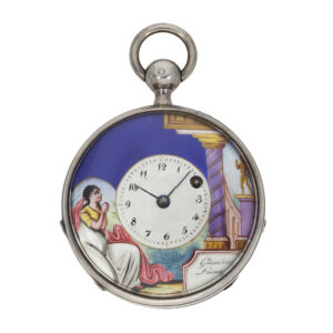 Swiss rare repeating watch with elaborate enamel painting Circa 1790