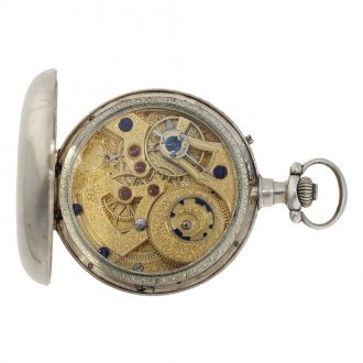 Swiss pocket watch with center seconds and glazed movement Circa 1870