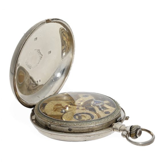 Swiss pocket watch with center seconds and glazed movement Circa 1870 Swiss pocket watch with center seconds and glazed movement Circa 1870