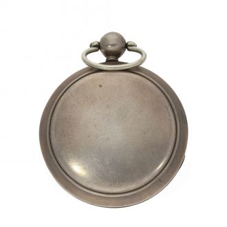 French silver verge watch with date and enamel cartouches Circa 1800