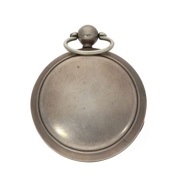 French silver verge watch with date and enamel cartouches Circa 1800 French silver verge watch with date and enamel cartouches Circa 1800