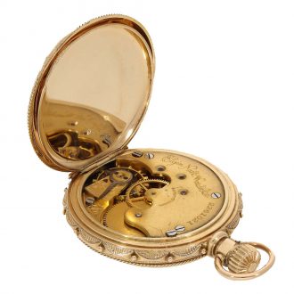 American magnificent 14K gold full hunter watch Circa 1880