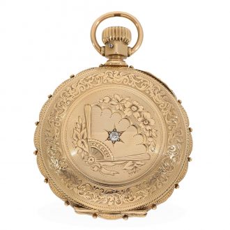 American magnificent 14K gold full hunter watch Circa 1880