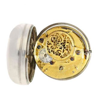 English silver repoussé pair cased verge watch Circa 1766 English silver repoussé pair cased verge watch Circa 1766