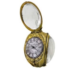 Swiss gilded bronze, rock crystal verge pendant watch Circa 1635