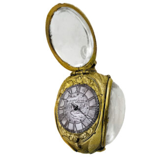 Swiss gilded bronze, rock crystal verge pendant watch Circa 1635