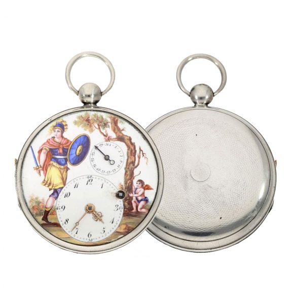 French decorative verge watch with enamel painting Circa 1790 French decorative verge watch with enamel painting Circa 1790