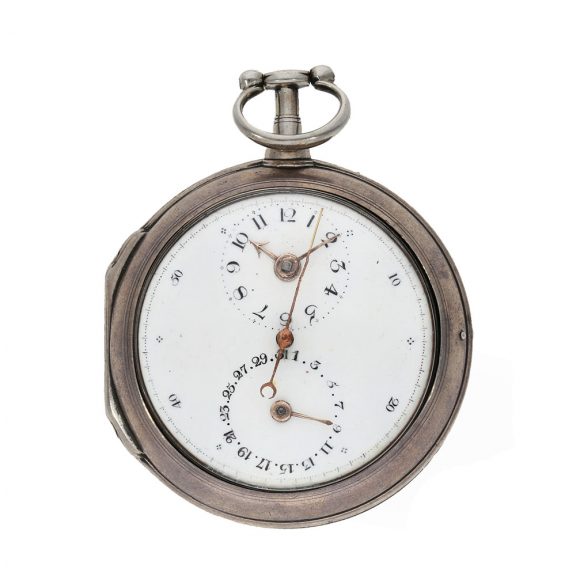 English silver early deck watch with center seconds Circa 1788