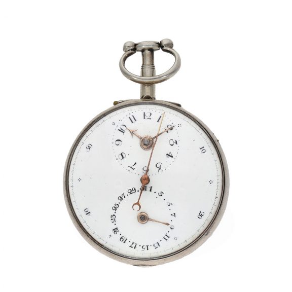 English silver early deck watch with center seconds Circa 1788 English silver early deck watch with center seconds Circa 1788