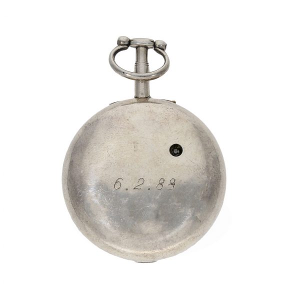 English silver early deck watch with center seconds Circa 1788 English silver early deck watch with center seconds Circa 1788