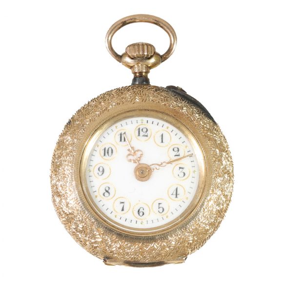 An extremely fine gold and enamel watch with painting Circa 1900
