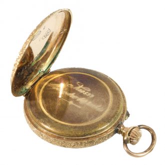 An extremely fine gold and enamel watch with painting Circa 1900