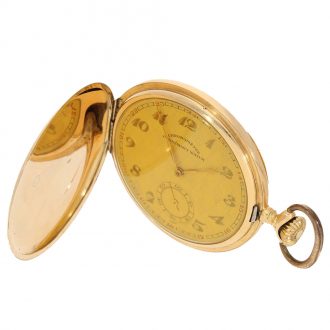 Swiss 14K gold hunting cased lever pocket watch Circa 1920