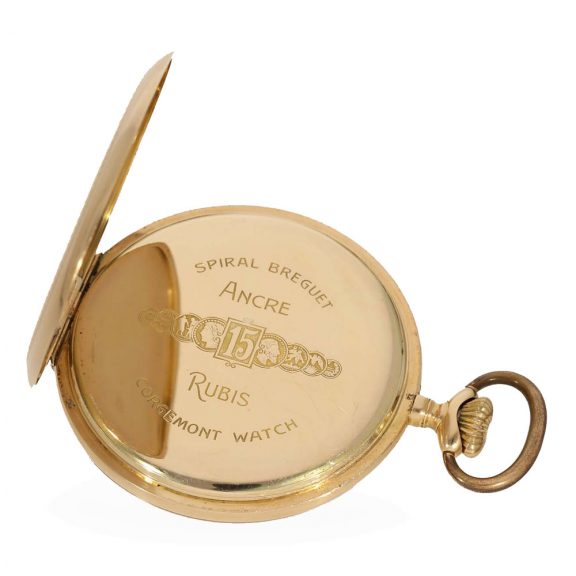 Swiss 14K gold hunting cased lever pocket watch Circa 1920 Swiss 14K gold hunting cased lever pocket watch Circa 1920