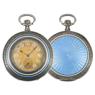 Swiss silver elegant Art Nouveau enamel dress watch Circa 1910