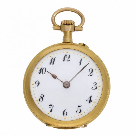 Swiss 18 carat gold pocket and pendant Art Nouveau watch Circa 1910