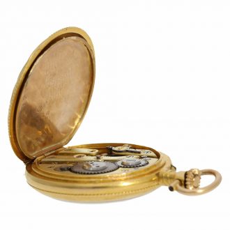 Swiss 18 carat gold pocket and pendant Art Nouveau watch Circa 1910