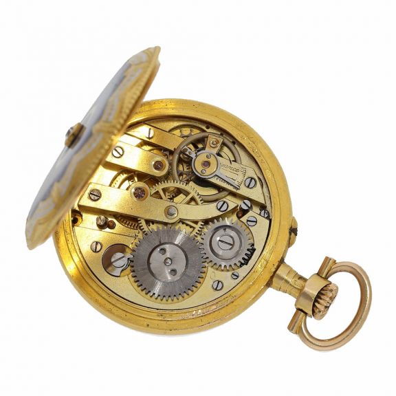 Swiss 18 carat gold pocket and pendant Art Nouveau watch Circa 1910 Swiss 18 carat gold pocket and pendant Art Nouveau watch Circa 1910
