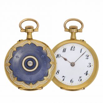 Swiss 18 carat gold pocket and pendant Art Nouveau watch Circa 1910
