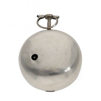 English silver repoussé verge watch with high relief Circa 1776