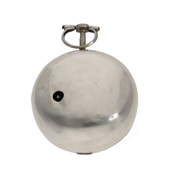 English silver repoussé verge watch with high relief Circa 1776 English silver repoussé verge watch with high relief Circa 1776