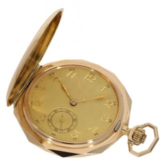 Swiss 14K gold hunting cased decagonal pocket watch Circa 1925 Swiss 14K gold hunting cased decagonal pocket watch Circa 1925