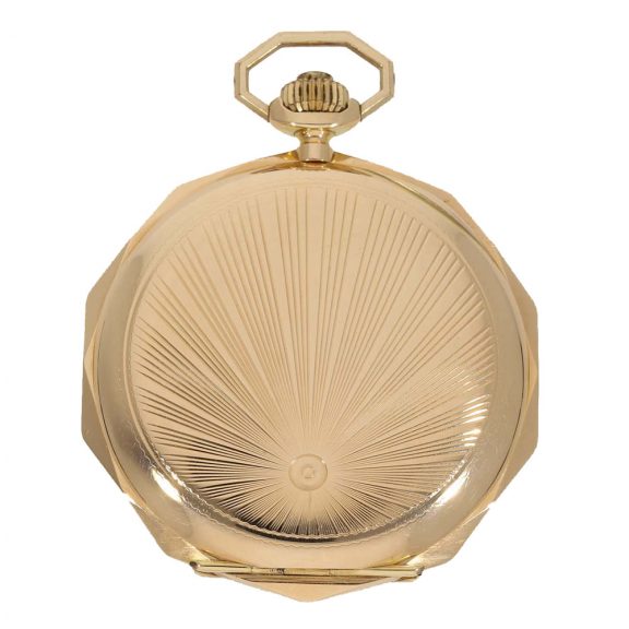 Swiss 14K gold hunting cased decagonal pocket watch Circa 1925 Swiss 14K gold hunting cased decagonal pocket watch Circa 1925