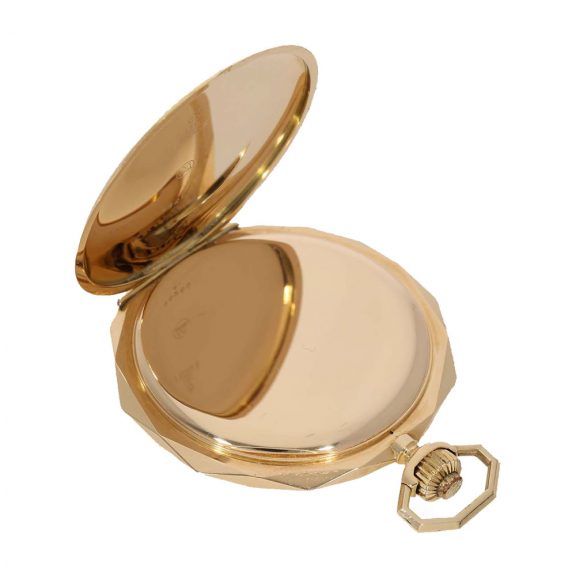 Swiss 14K gold hunting cased decagonal pocket watch Circa 1925 Swiss 14K gold hunting cased decagonal pocket watch Circa 1925