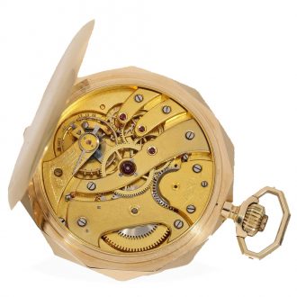Swiss 14K gold hunting cased decagonal pocket watch Circa 1925 Swiss 14K gold hunting cased decagonal pocket watch Circa 1925