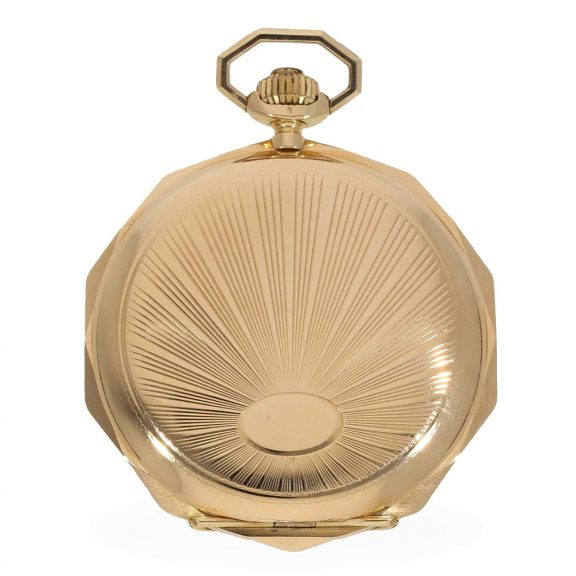 Swiss 14K gold hunting cased decagonal pocket watch Circa 1925 Swiss 14K gold hunting cased decagonal pocket watch Circa 1925