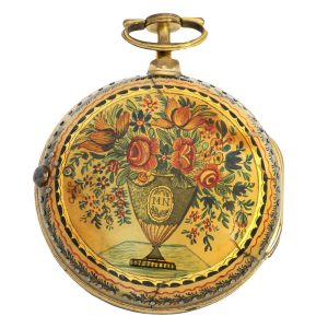 A very beautiful English verge with horn painting Circa 1815